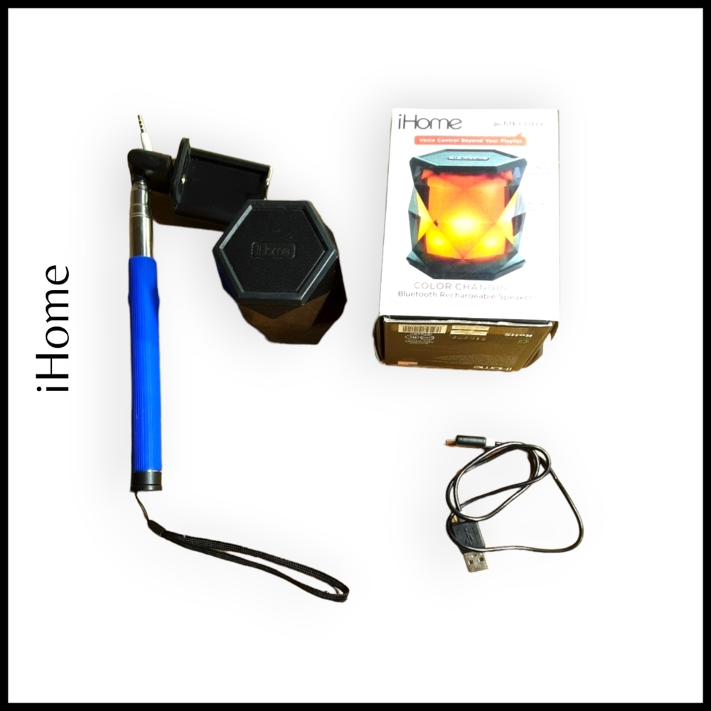 IHome color changing speaker & selfie stick